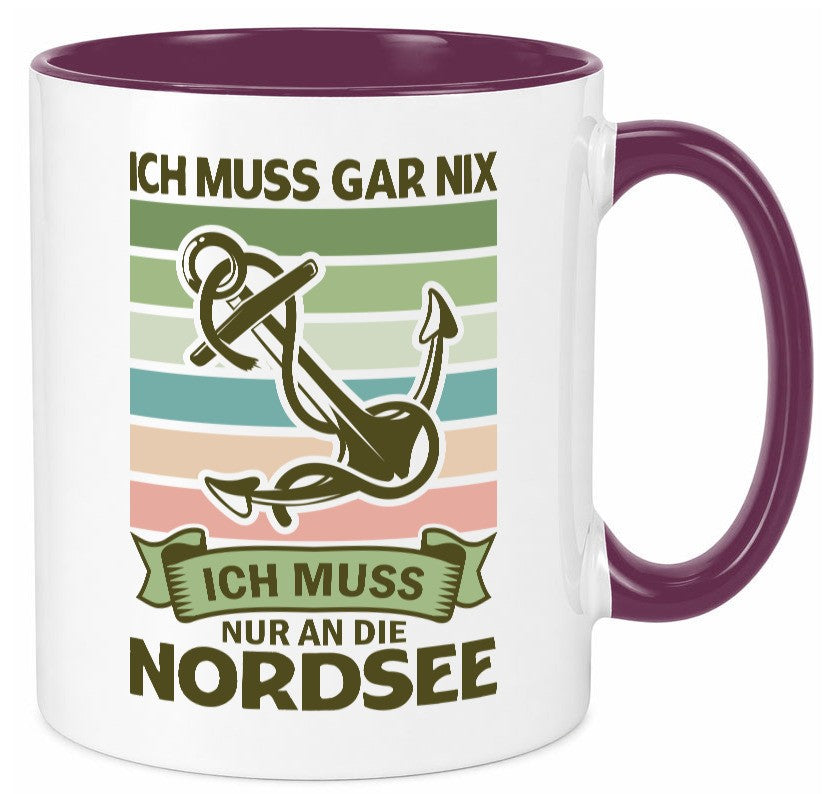 Ich muss gar nix | Nordsee Reisen lustiger Spruch Geschenk Humor Geschenkidee Tasse