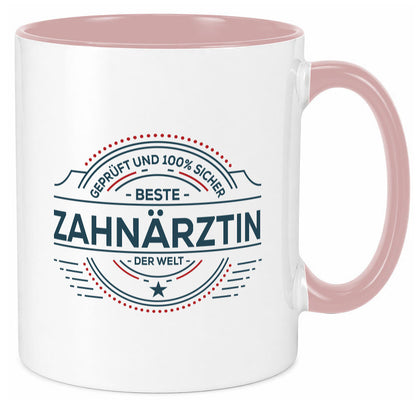 Geprüft und sicher: Zahnärztin | Zahnmedizin Beruf lustig Arbeit Kollegen Büro