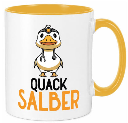 Quacksalber | witzige Ente Comic Arzt Ãrztin v2 Geschenkidee Humor Tasse
