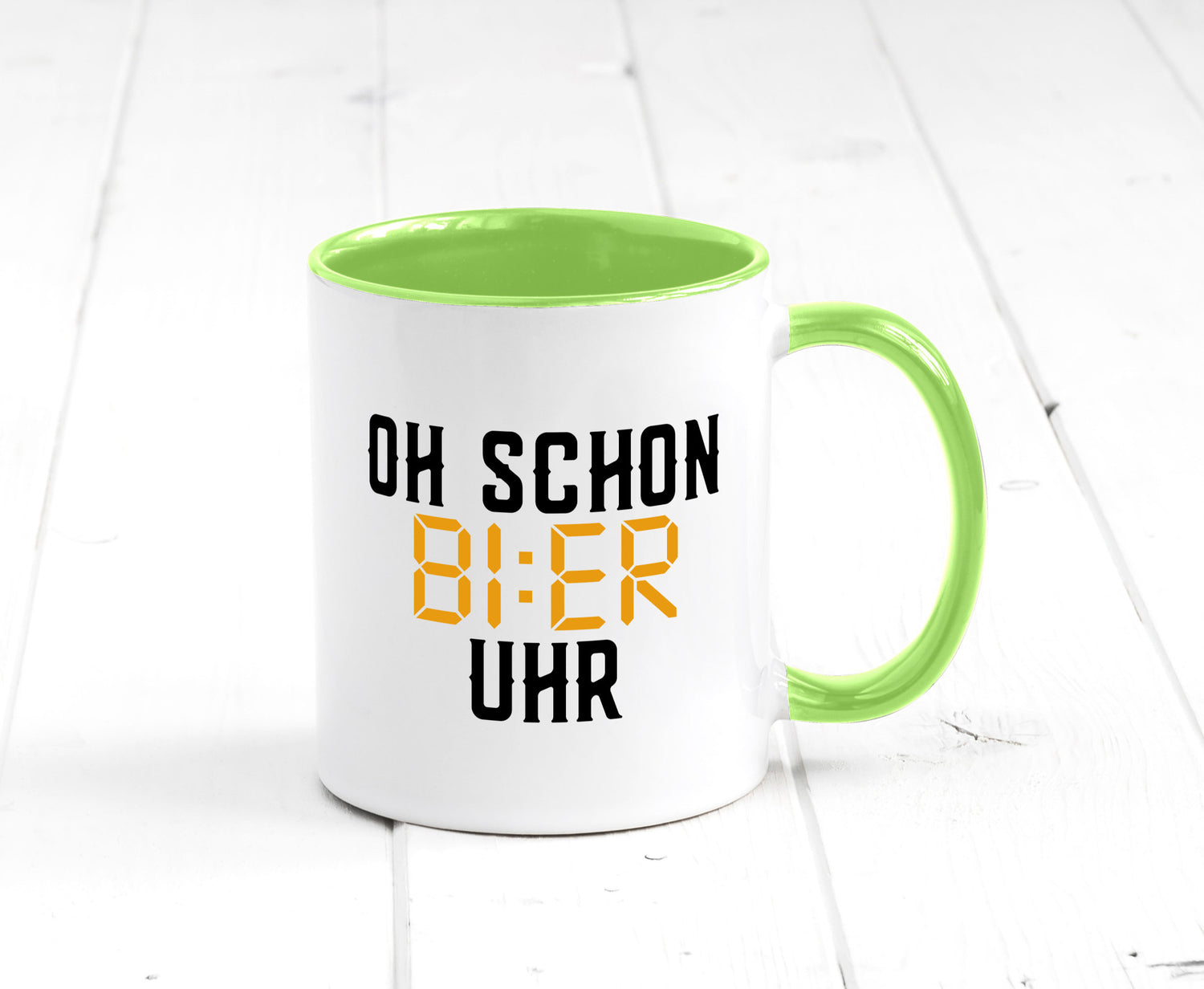 Oh schon Bier Uhr | Biertrinker Party Feiern Pils Humor Geschenkidee Tasse