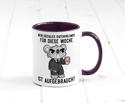Soziales Datenvolumen | wütender Bär Einzelgänger Nerd Geschenkidee Humor Tasse