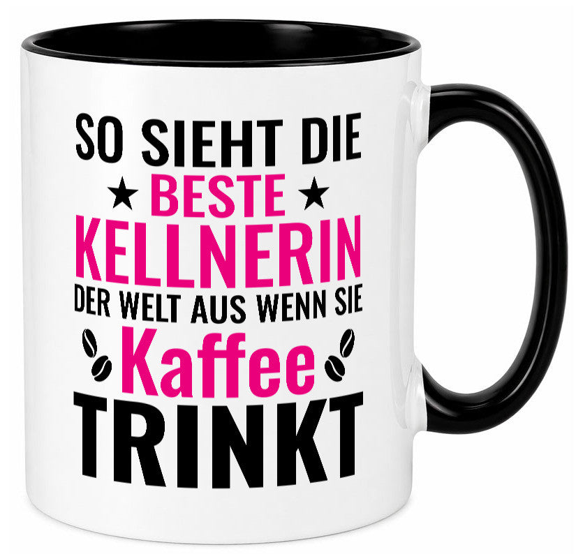 Kaffee trinkt: Kellnerin | Beruf kellnern Bedienung Humor Arbeit Kollegen Büro