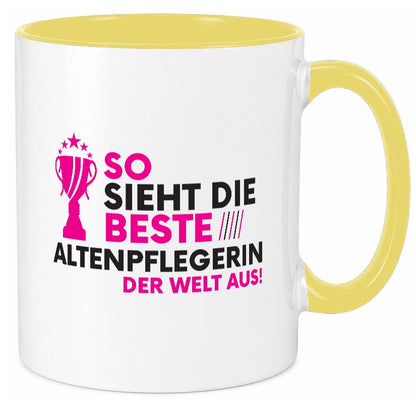 Die Weltbeste Altenpflegerin | Pflegepersonal Pflege lustig Humor Geschenkidee Tasse