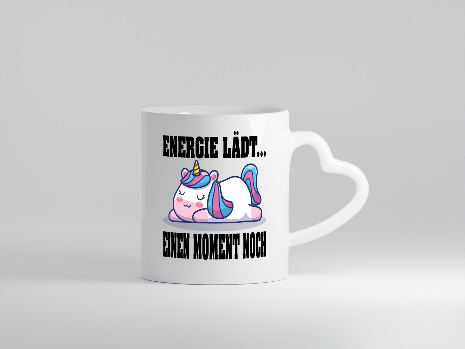 Energie Lädt einen Moment noch | Einhorn Faul Humor Geschenkidee Tasse