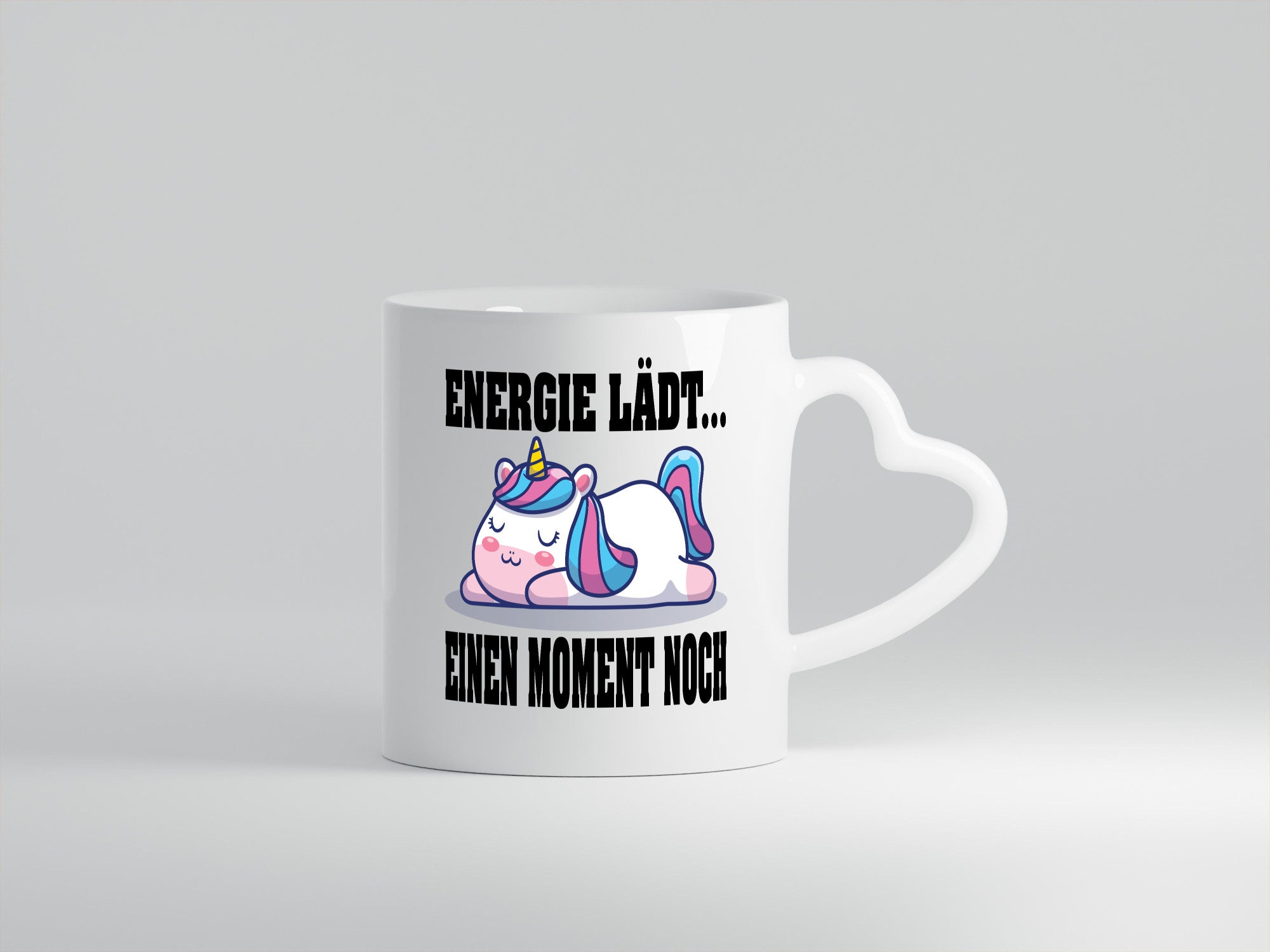Energie Lädt einen Moment noch | Einhorn Faul Humor Geschenkidee Tasse