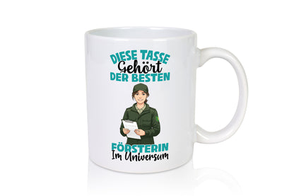 Im Universum: Försterin | Forst Arbeit lustig Kollegen Büro Geschenk Tasse