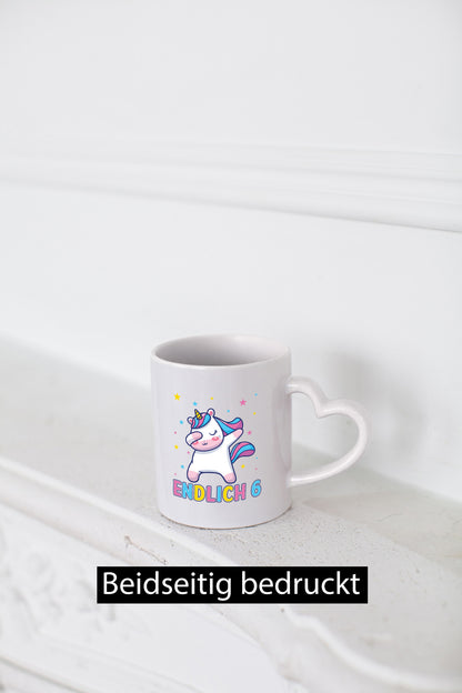 Endlich 6 | Einhorn Sterne lustiger Spruch Geschenk Humor Geschenkidee Tasse