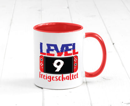 Level 9 Freigeschaltet | 9. Geburtstag Zocker Gamer Humor Geschenkidee Tasse