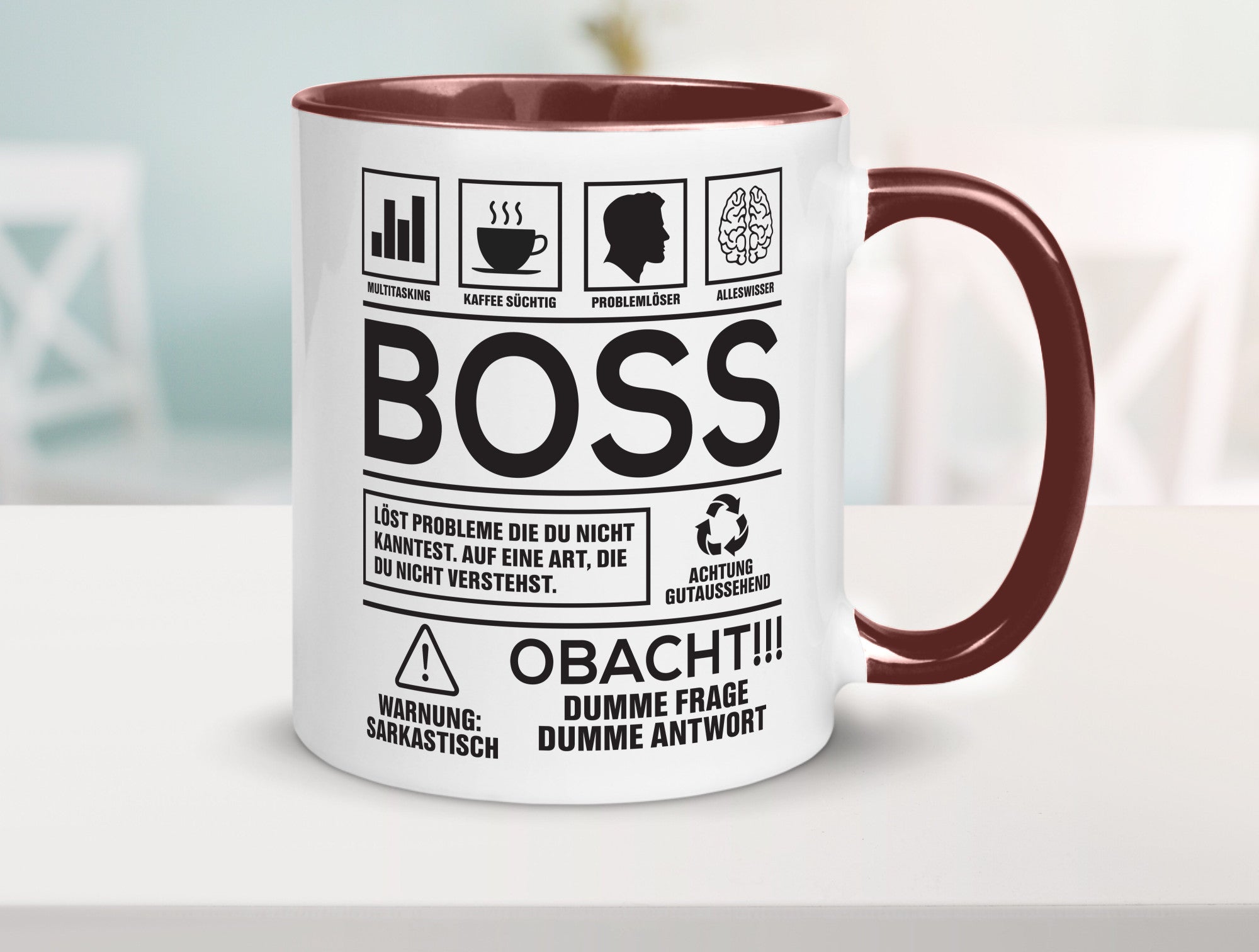 Achtung Probleme Boss | Führungskraft Vorgesetzter lustig Humor Geschenkidee