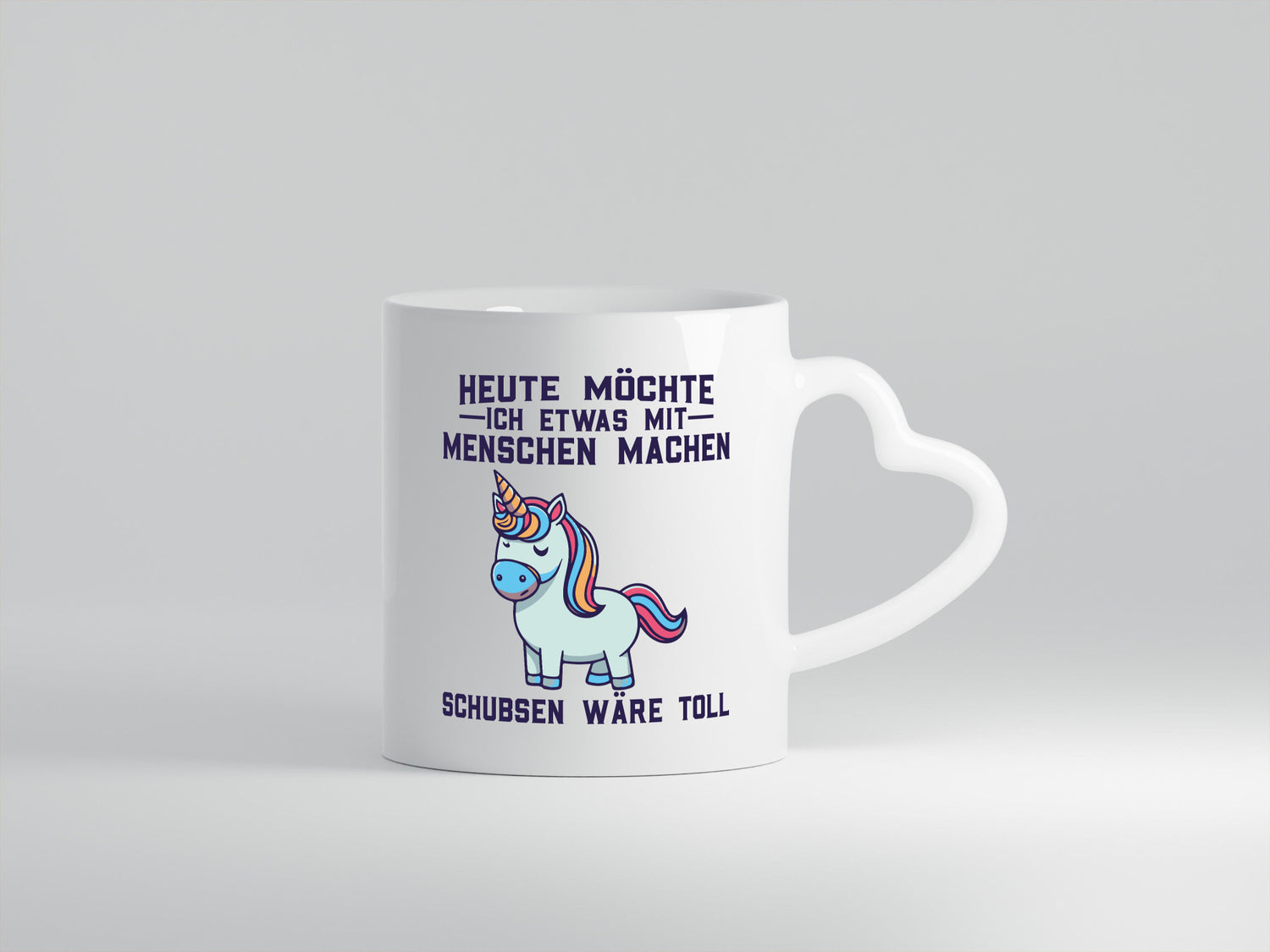 Heute möchte ich Menschen schubsen | Einhorn v2 Geschenk Humor Geschenkidee