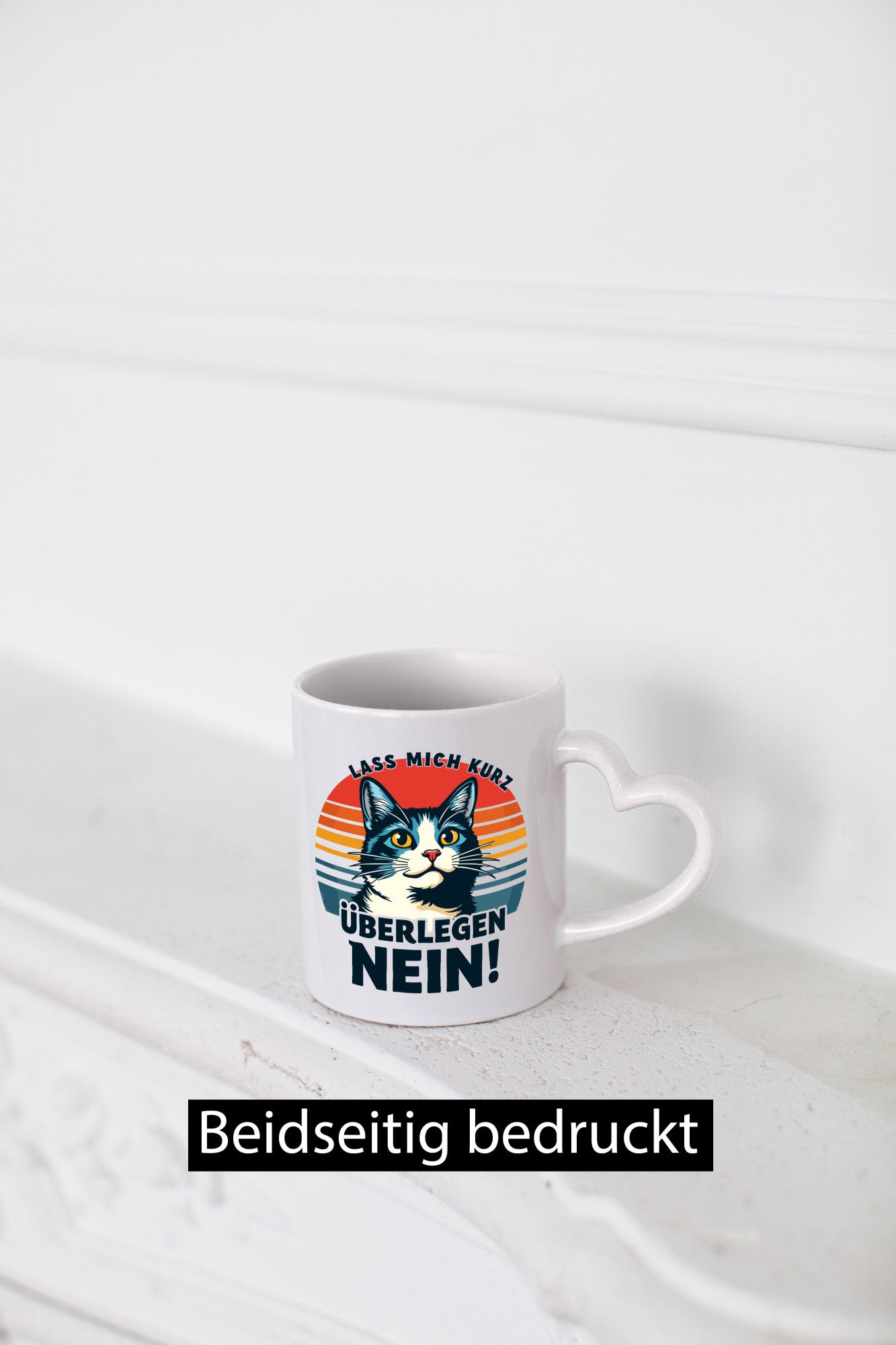 Lass mich kurz überlegen - Nein | Böse Katze Retro lustiger Spruch Geschenk