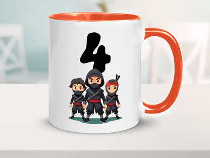 4. Geburtstag | 4 Jahre Ninja lustig Geschenkidee Geschenk Tasse