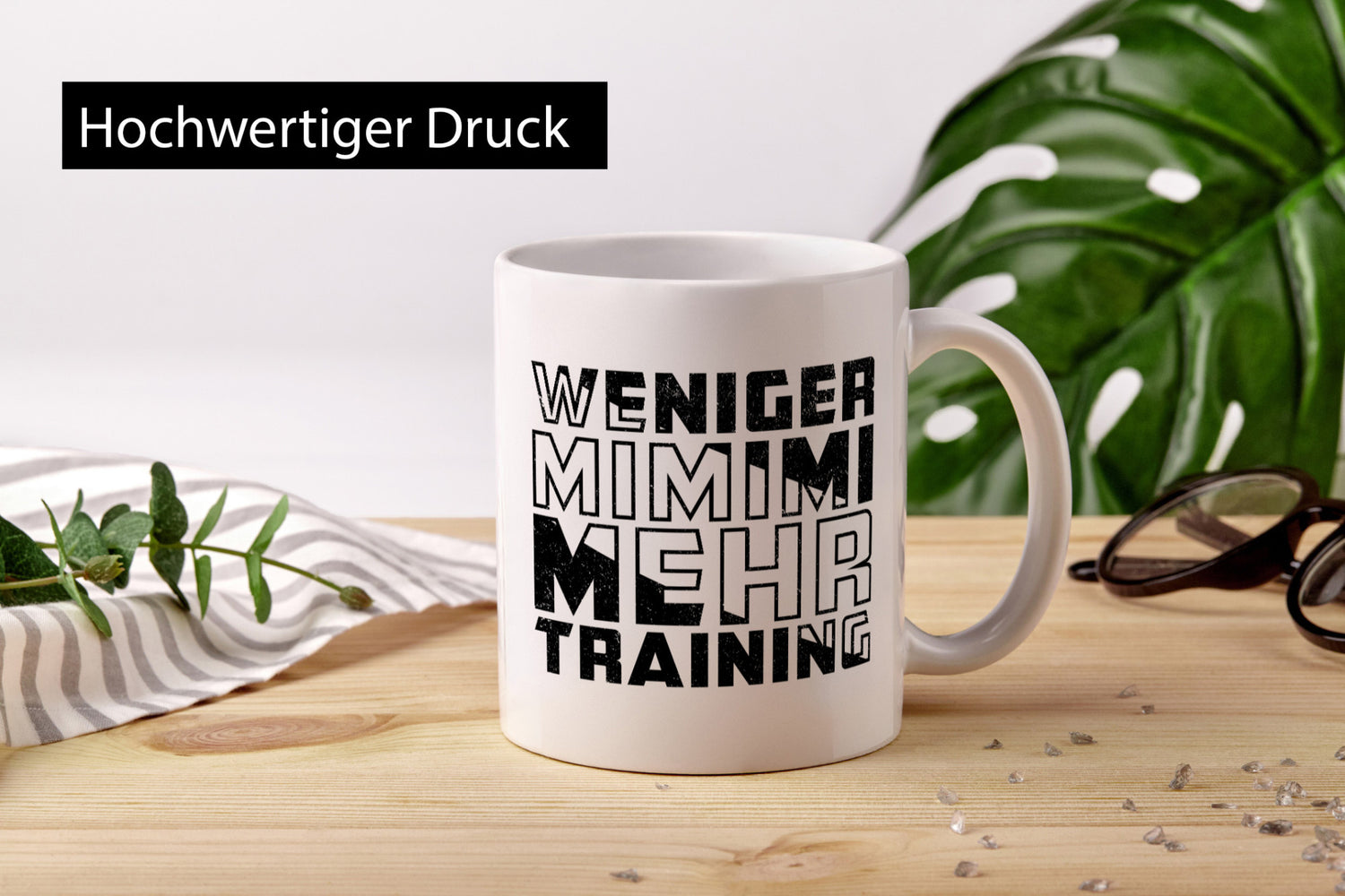 Weniger Mimimi mehr Trainig | Fitnessstudio v2 Geschenk Humor Geschenkidee