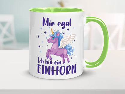 Mir egal, ich bin ein Einhorn | lustig Humor Geschenkidee Geschenk Tasse