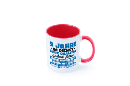 9 Jahre im Dienst | Jubiläum Arbeit v7 lustig Kollegen Büro Geschenk Tasse