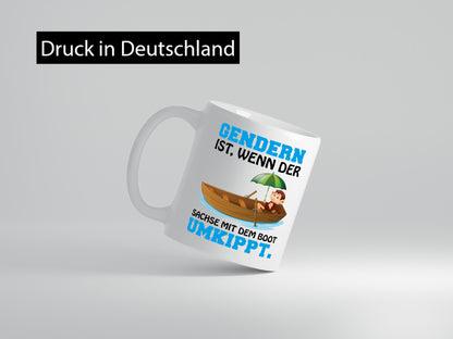 Der Sachse Kippt um lustiger Spruch Geschenk Humor Geschenkidee Tasse
