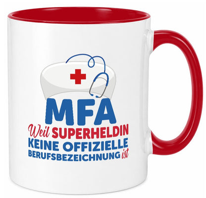 MFA Superheldin | Frauen Beruf Spruch Tasse Humor Geschenk Arbeit Kollegen Büro