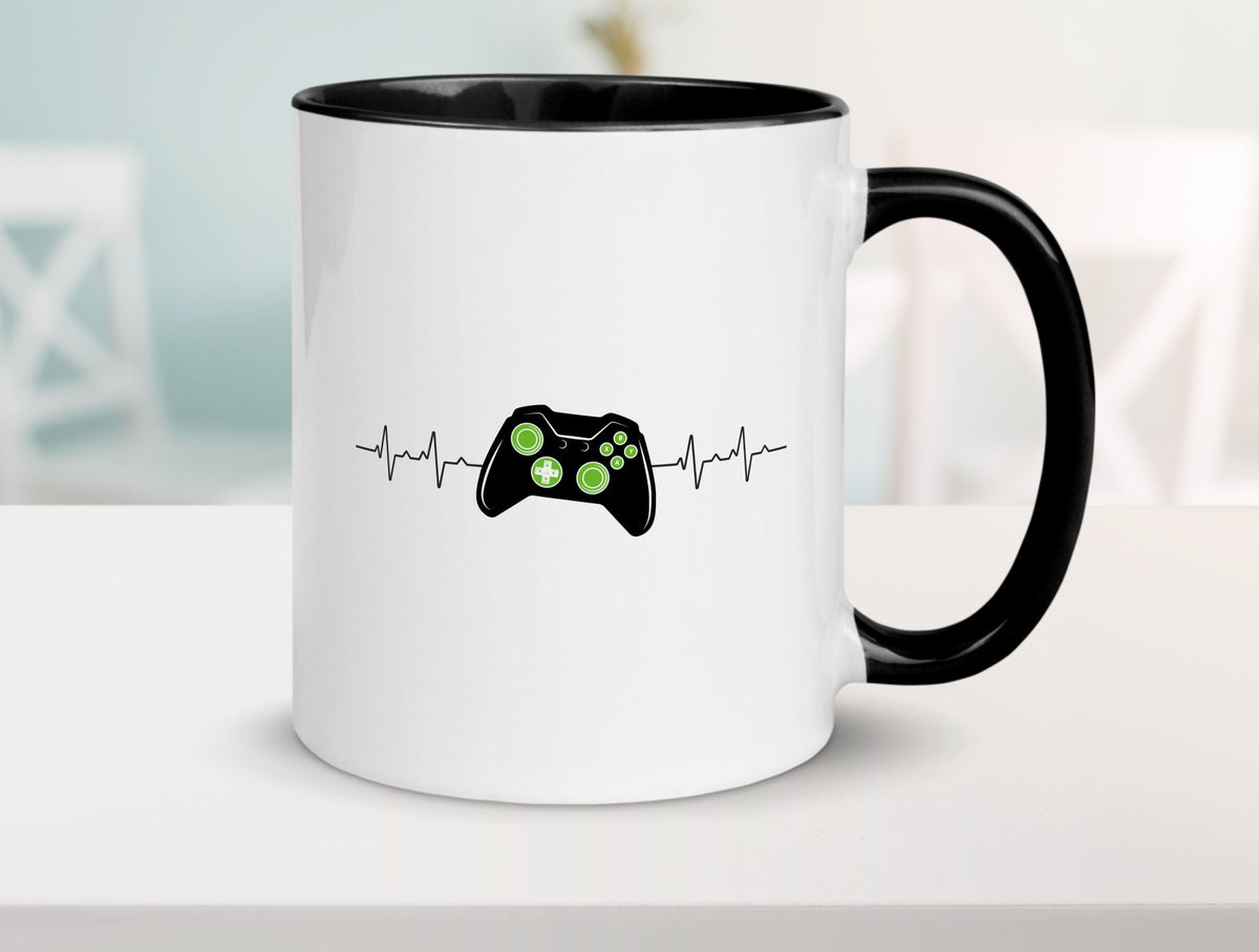 Controller Herzschlag | Heartbeat Gamer lustig Humor Geschenkidee Geschenk Tasse