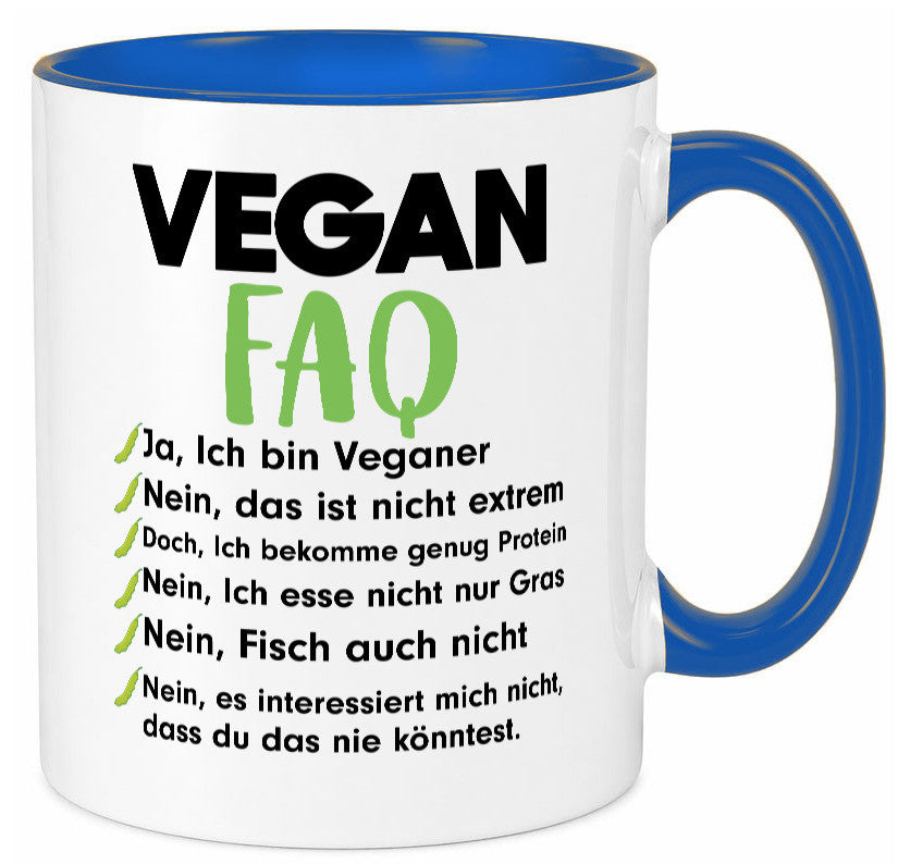 Vegan FAQ | Veganer Lifestyle Ich liebe Humor Geschenkidee Tasse