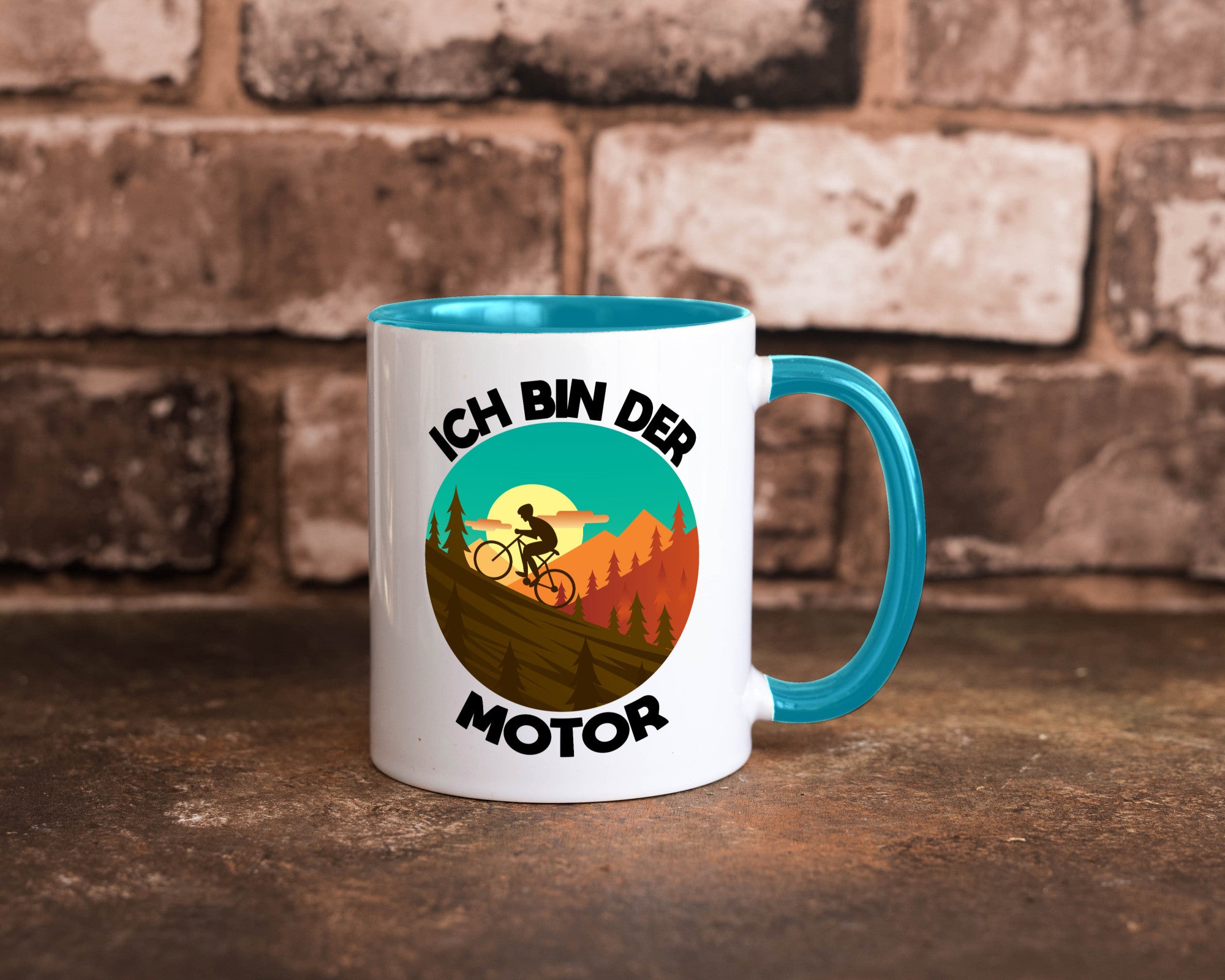 Ich bin der Motor | Mountainbiking Fahrrad Berge Geschenkidee Humor Tasse