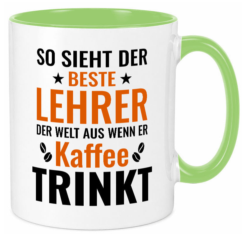 Kaffee trinkt: Lehrer | Schule Beruf Schüler Geschenk Arbeit Kollegen Büro