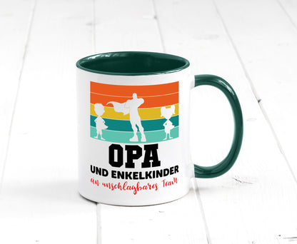 Opa und Enkelkinder ein unschlagbares Team Geschenkidee Familie Humor Tasse
