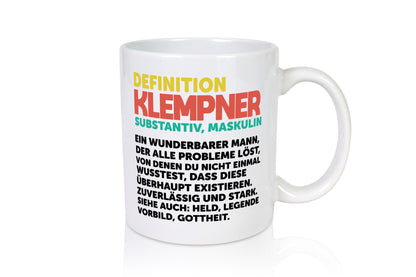 Definition Klempner | Arbeit Held Geschenkidee Kollegen Büro Humor Tasse