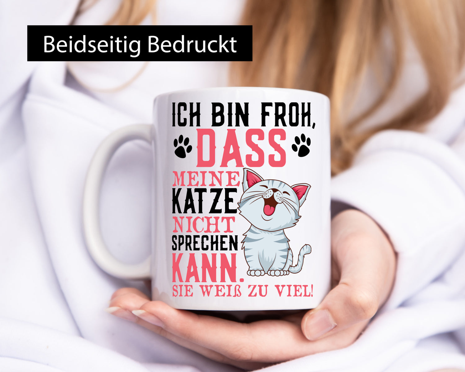 Lustiger Katzenspruch | Tierliebhaber Katzenfan Comic Spruch Geschenk Humor