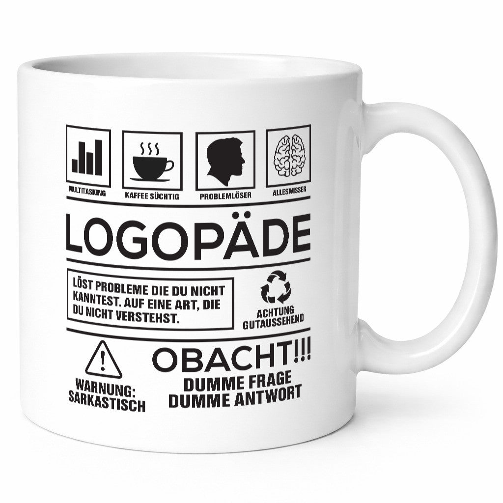 Achtung Probleme Logopäde | Sprachtherapie Humor Geschenkidee Tasse