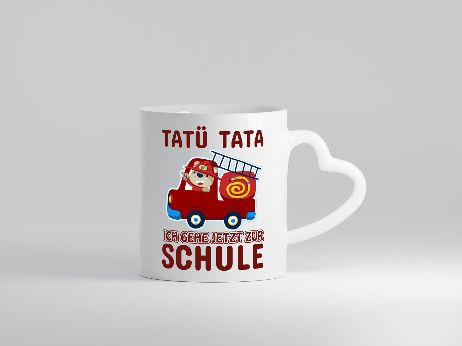 Bär in Feuerwehrauto | Tatü Tata Einschulung Tasse Humor Geschenkidee