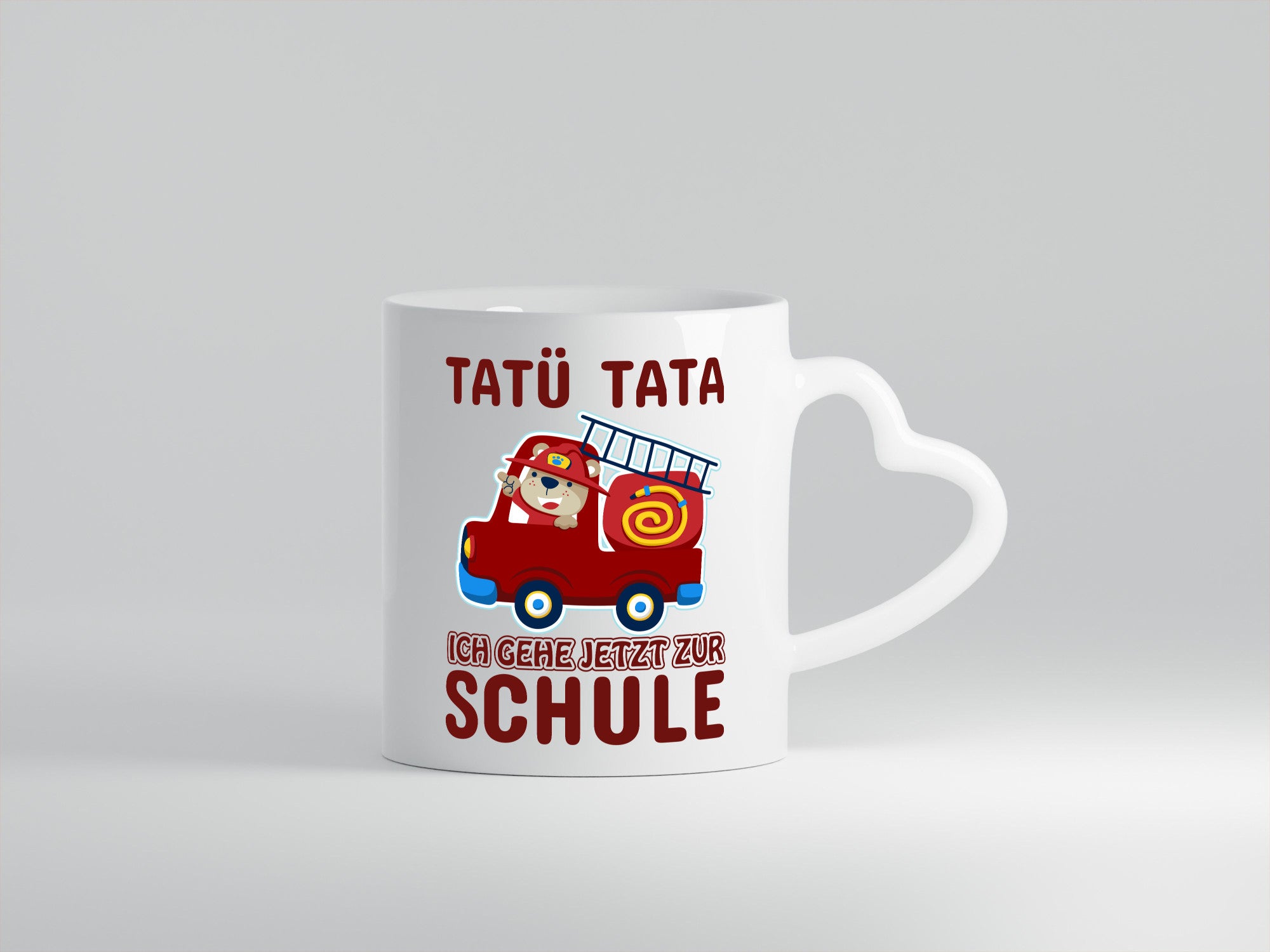 Bär in Feuerwehrauto | Tatü Tata Einschulung Tasse Humor Geschenkidee
