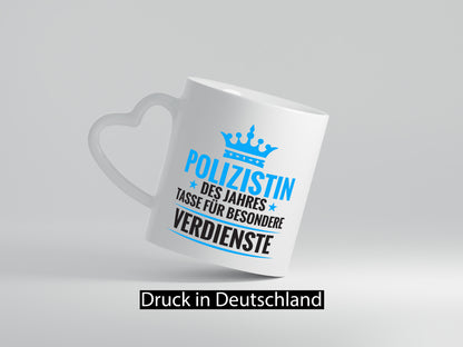 Besonderer Verdienst: Polizistin | Beruf Polizei Humor Arbeit Kollegen Büro