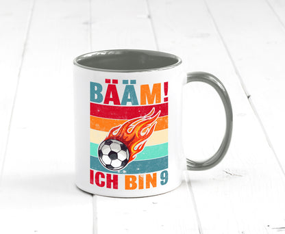 9. Geburtstag | Bääm ich bin 9 Fußball Geschenkidee Humor Tasse