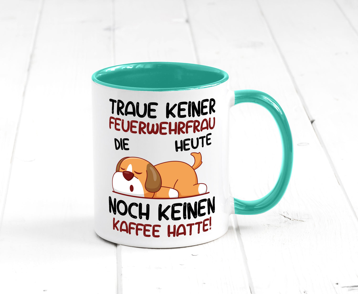 Traue keiner Feuerwehrfrau | Feuerwehr lustig Humor Geschenkidee Geschenk Tasse