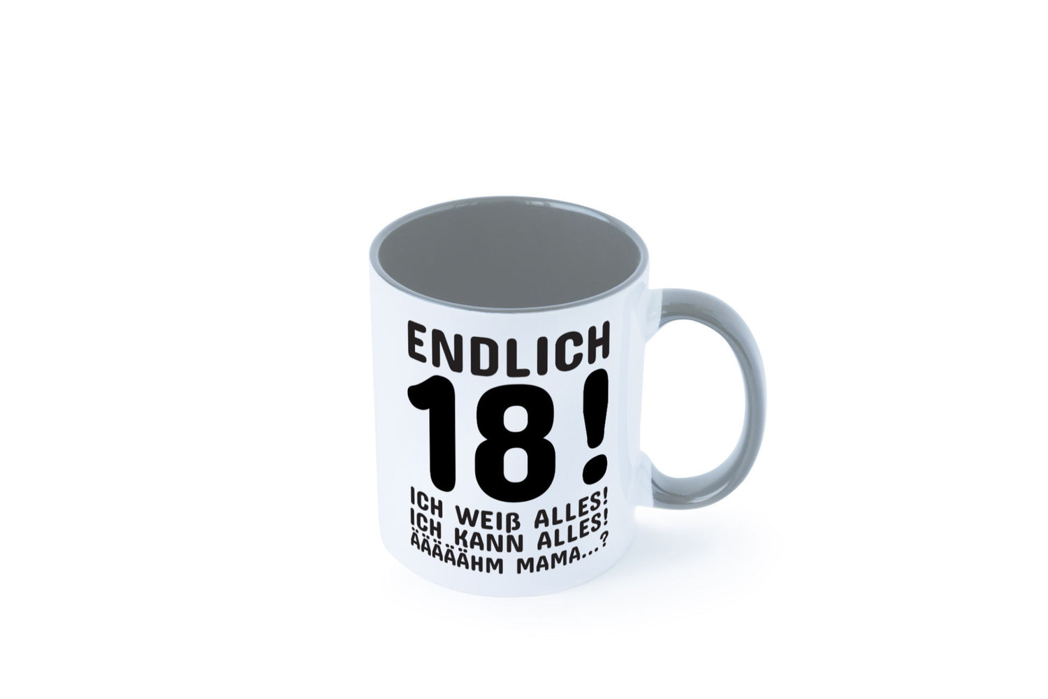 Endlich 18 | Geburtstag Tasse volljährig Erwachsen lustig Geschenkidee Geschenk