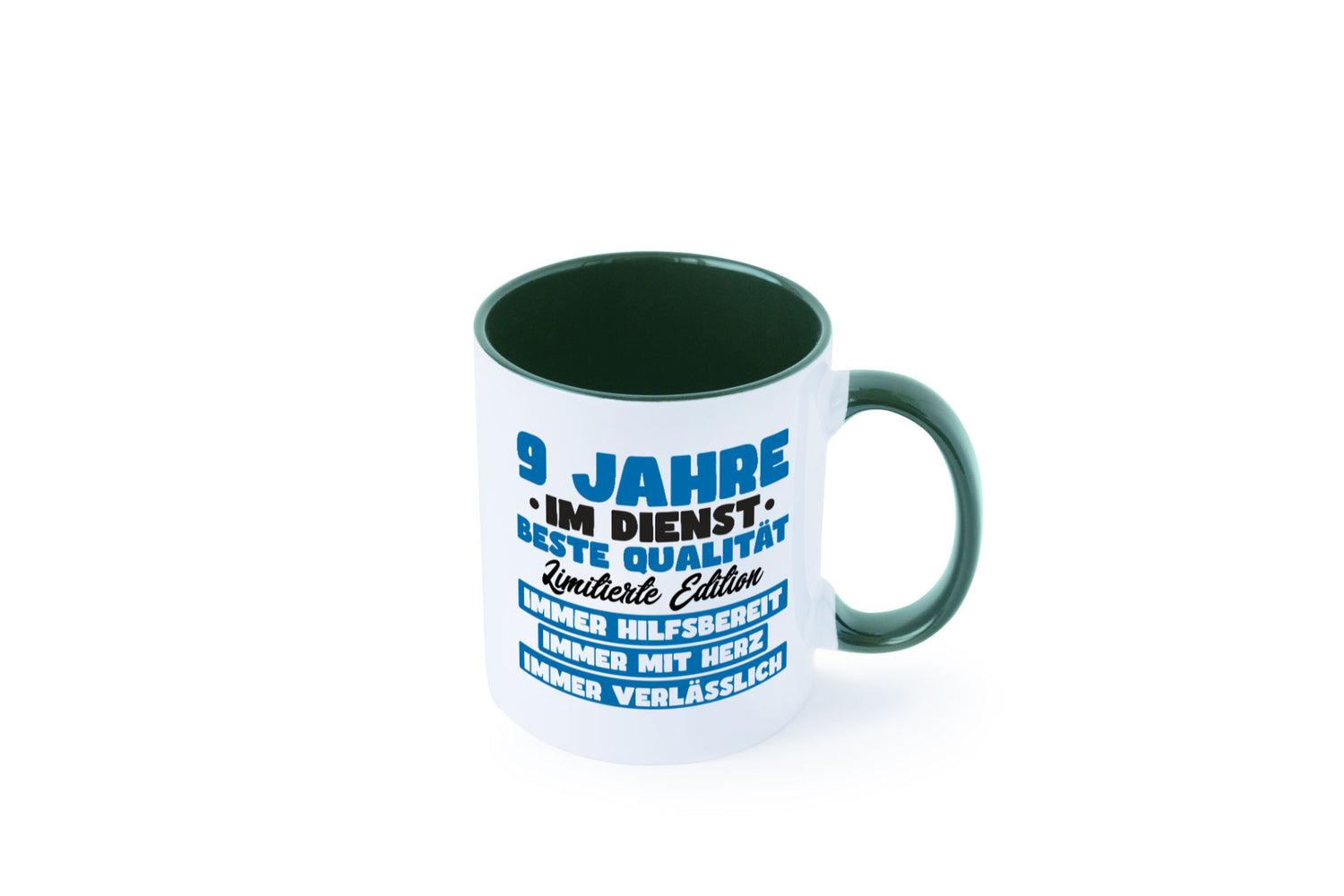 9 Jahre im Dienst | Jubiläum Arbeit v7 lustig Kollegen Büro Geschenk Tasse