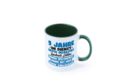 9 Jahre im Dienst | Jubiläum Arbeit v7 lustig Kollegen Büro Geschenk Tasse