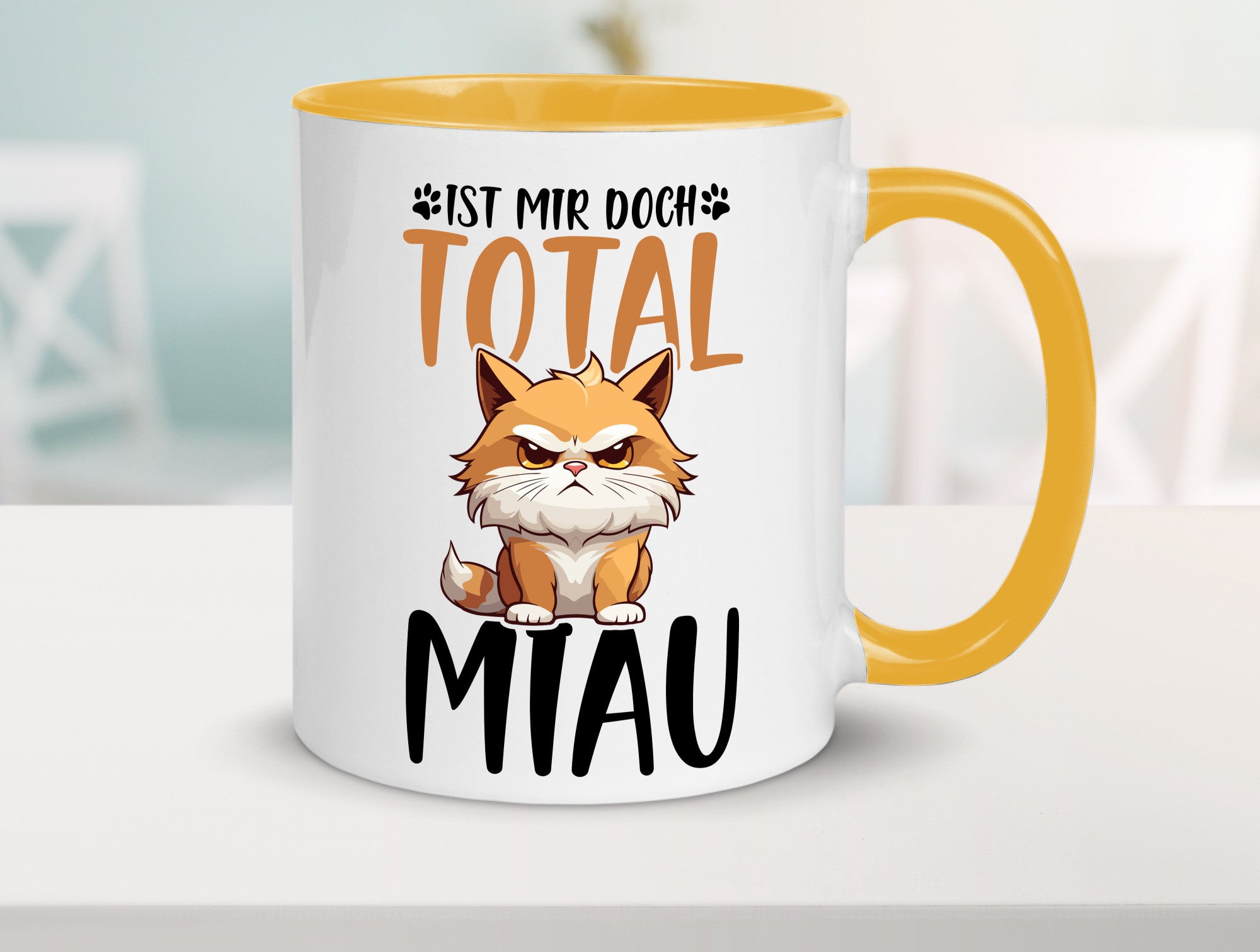 Ist mir doch total Miau | Katze Katzenliebhaber Geschenk Tierliebhaber Humor