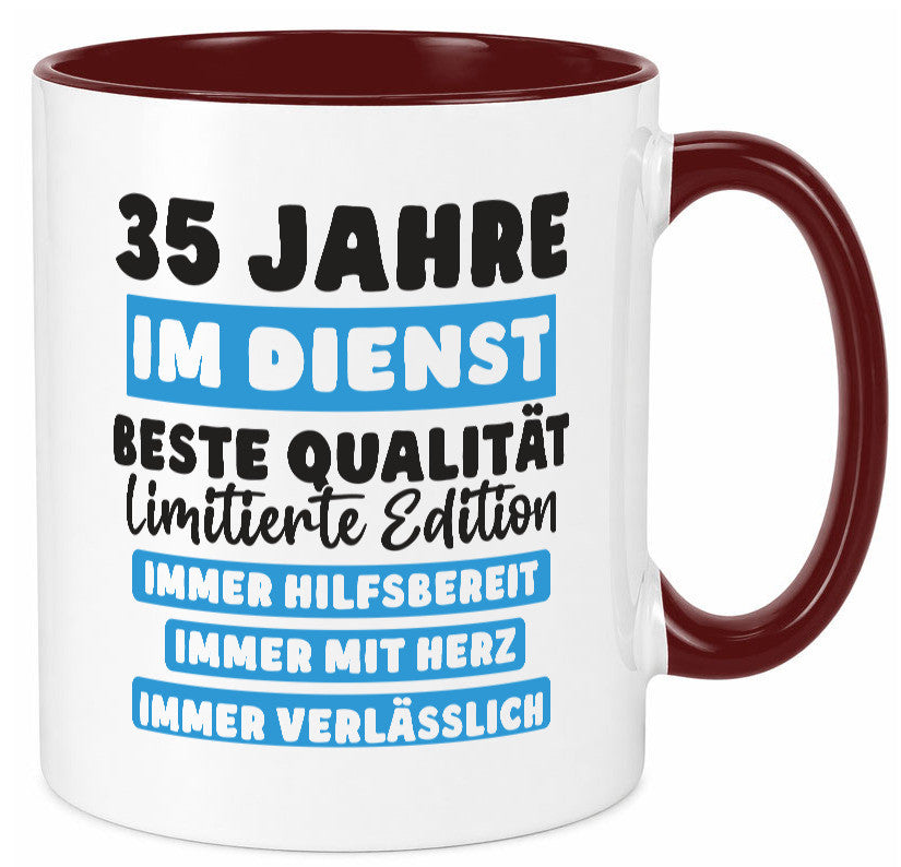 35 Jahre im Dienst | Jubiläum Arbeit v6 lustiger Spruch Geschenk Kollegen Büro