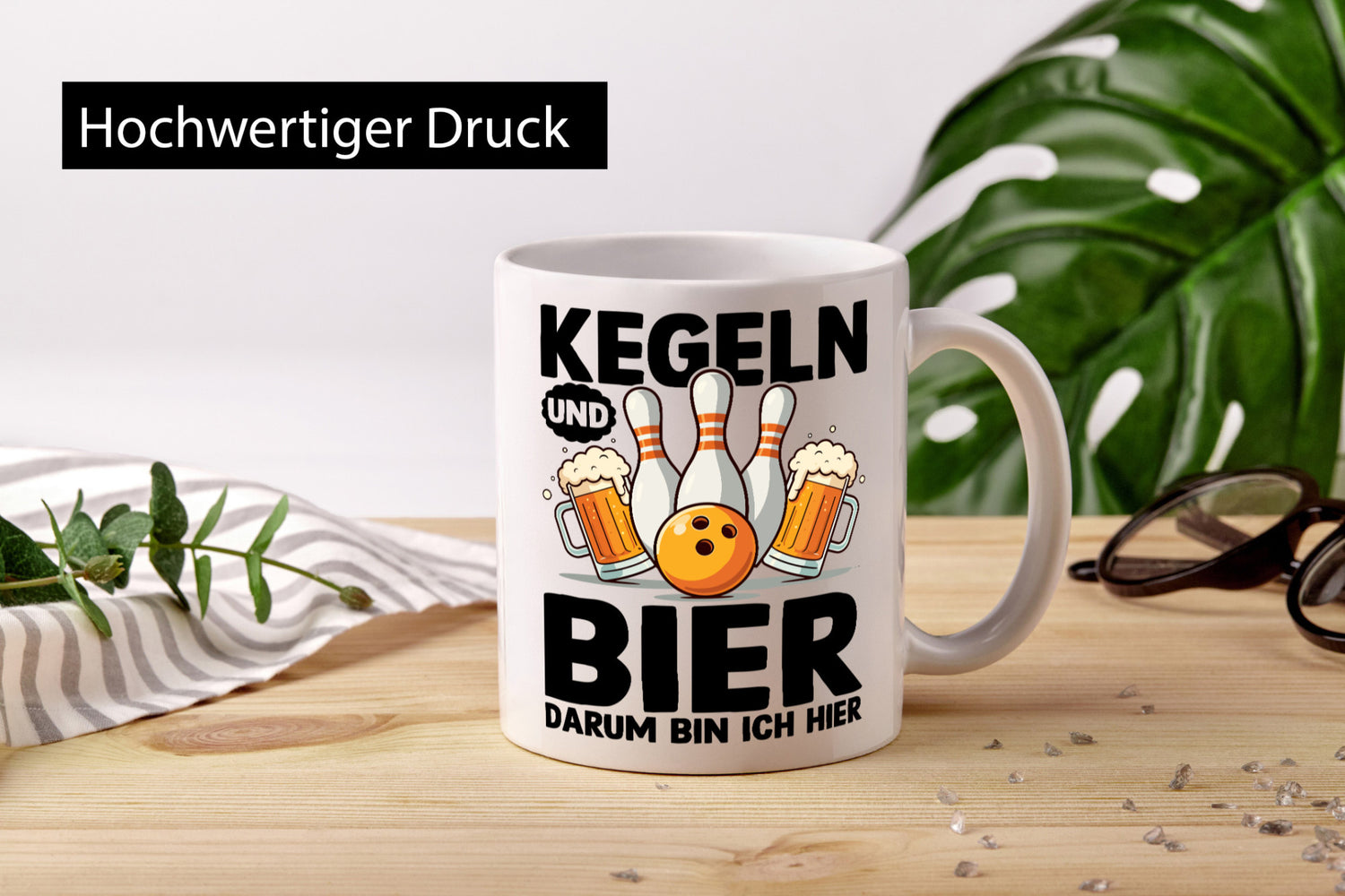 Kegeln und Bier darum bin ich hier | Bowling lustig Humor Geschenkidee Geschenk