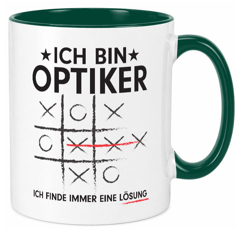 Löse Probleme: Optiker | Augenoptiker Geschenkidee Humor Tasse