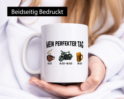 Perfekter Tag | Kaffee Motorrad Bier lustiger Spruch Geschenk Humor