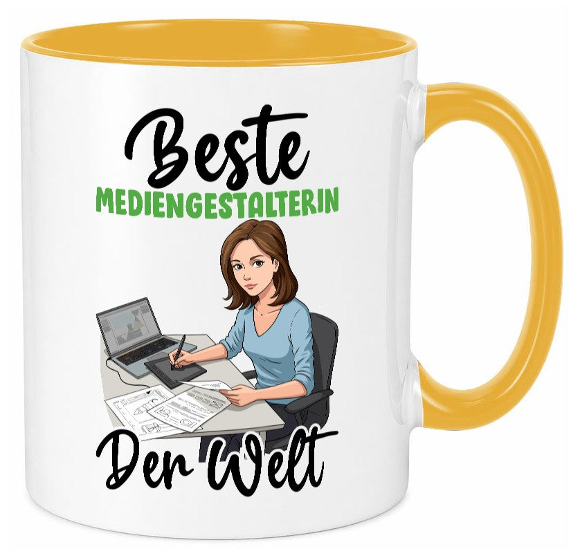 Beste Mediengestalterin | Medien v2 Geschenk Humor Geschenkidee lustiger Spruch Tasse