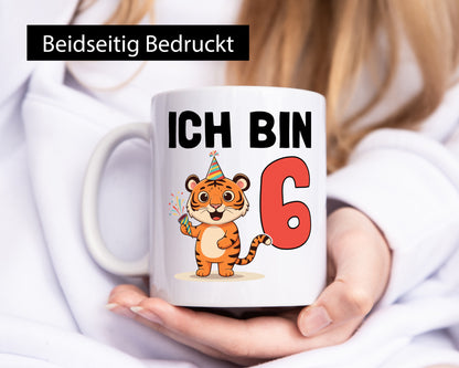 6. Geburtstag | 6 Jahre Tiger lustiger Spruch Geschenk Geschenkidee Tasse