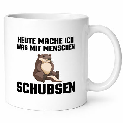 Menschen schubsen | Spruch Humor Otter Muffel Geschenkidee Tasse