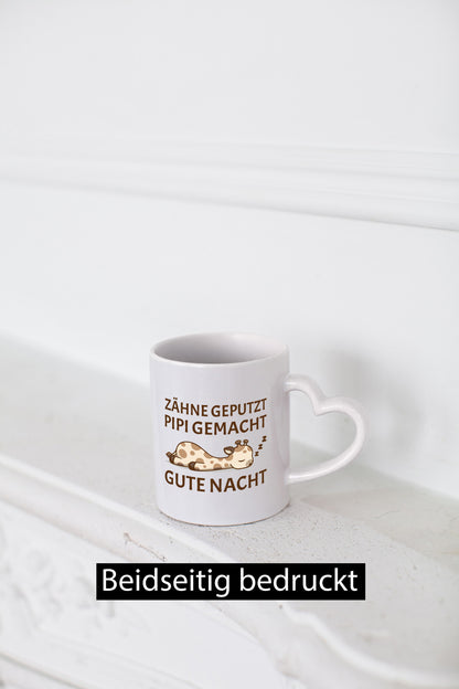 Zähne geputzt, Pipi gemacht, gute Nacht | Giraffe lustiger Spruch Geschenk