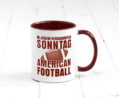 American Football | Sportfan Motiv jeden Sonntag Humor Geschenkidee Tasse