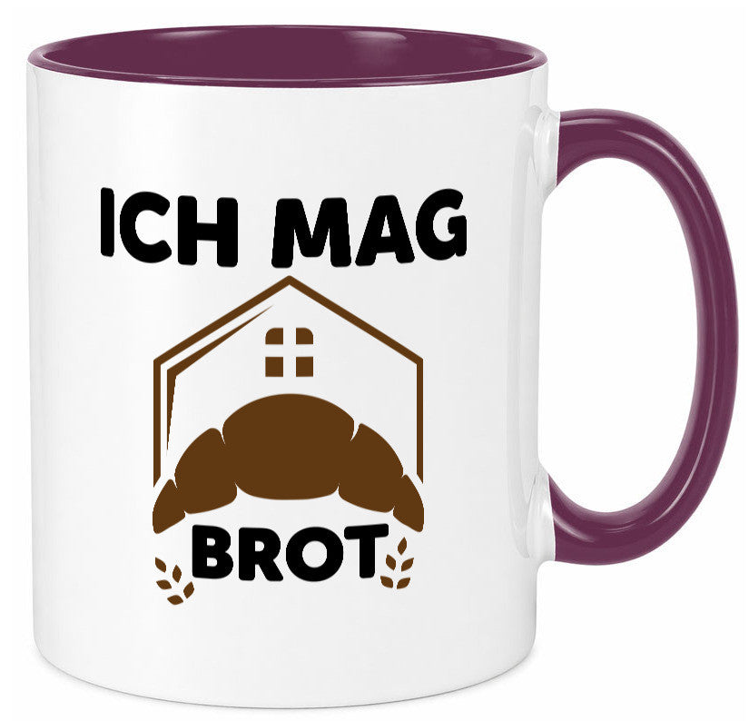 Ich mag Brot | Bäcker backen lustiger Spruch Geschenk Humor Geschenkidee Tasse