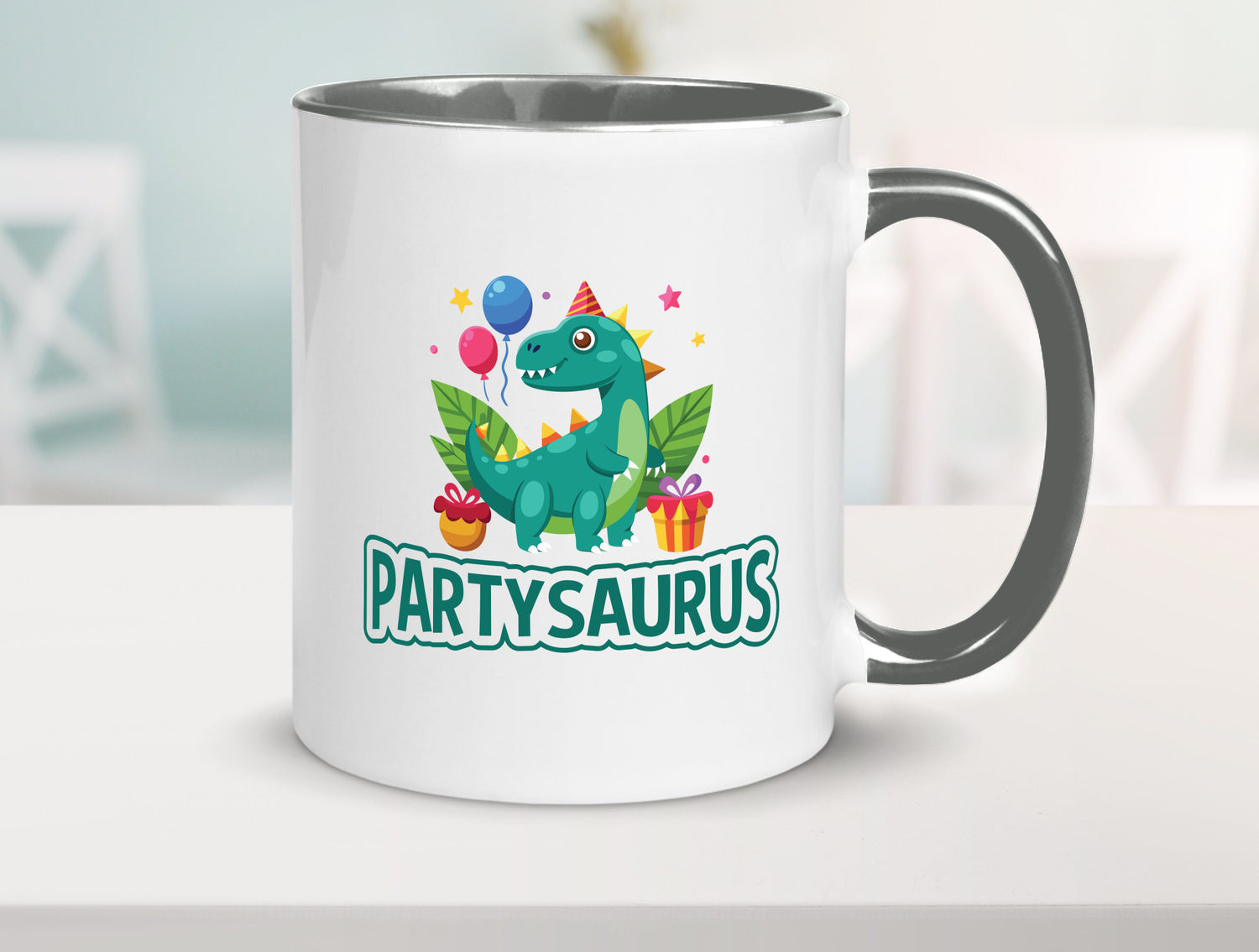 Partysaurus | Geburtstag Dinosaurier Luftballon Geschenkidee Humor Tasse