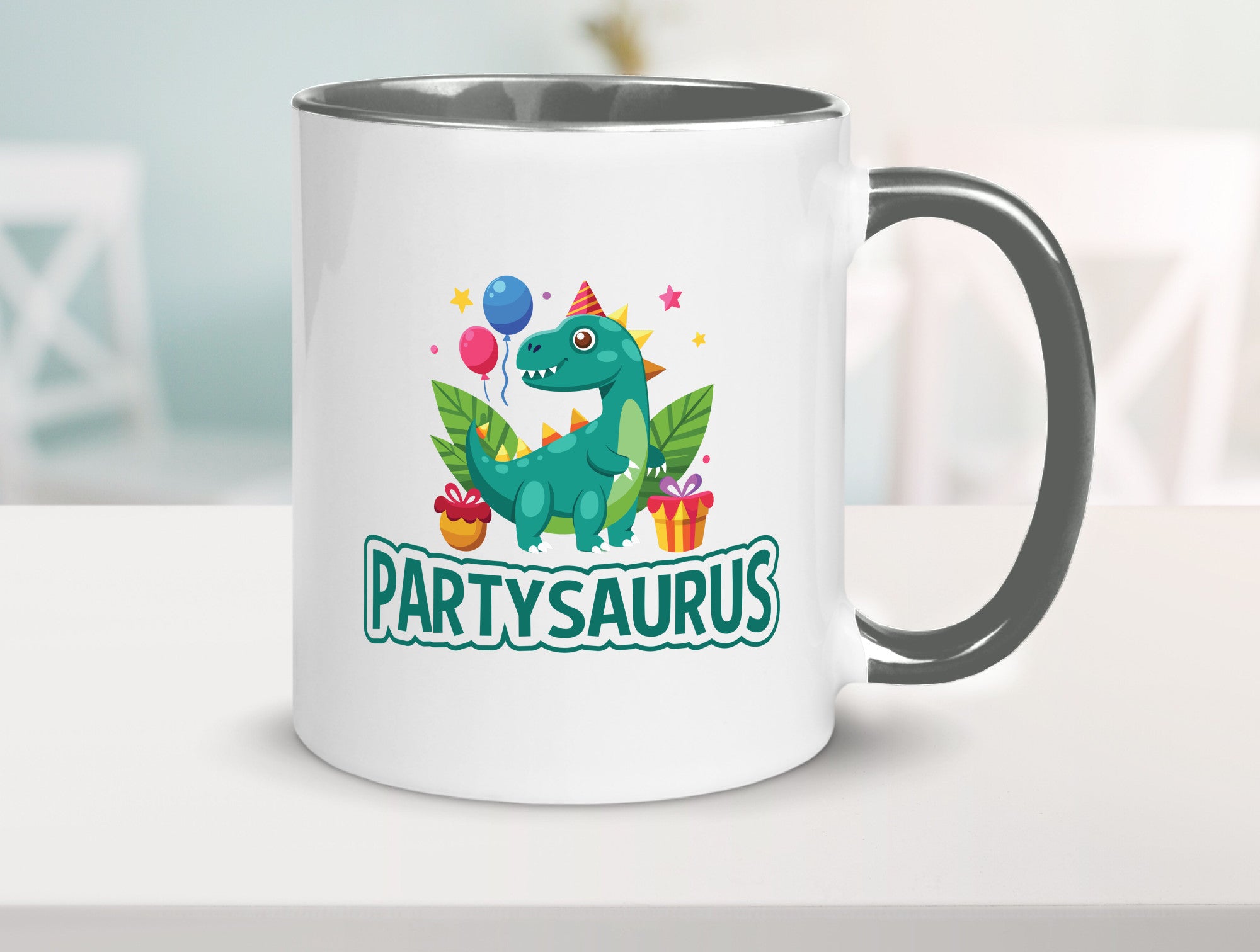 Partysaurus | Geburtstag Dinosaurier Luftballon Geschenkidee Humor Tasse